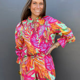 Abstract Tropical Vneck Top