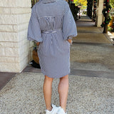 Stripe Shirt Mini Dress