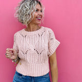 Dusty Pink Cable Sweater