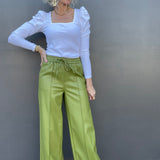 Olive Leather Pant