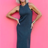 Charcoal Rib Midi