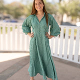 Green Volum Shirt Midi