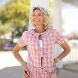 Red Plaid Tie Top