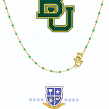 Logo Side Set Enamel Necklace