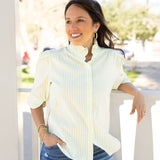 Lime Seersucker Top