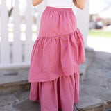 Mauve Poplin Maxi Skirt