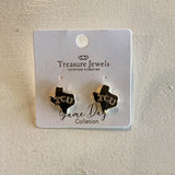TJ - TCU Gold Map Earring