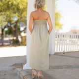 Pistachio Strapless Maxi Dress