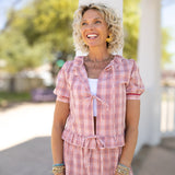 Red Plaid Tie Top