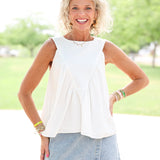 White Sleeveless Top