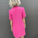 Pink Pocket Tweed Dress