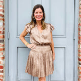 Latte Pleated Mini