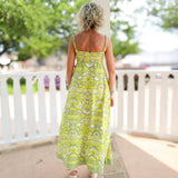Damask Limeade Maxi Dress