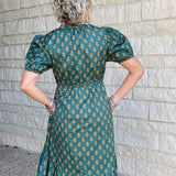 Green Midi Tie Waist Dress