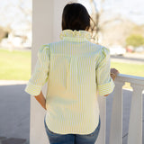 Lime Seersucker Top