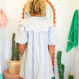 Blue Eyelet Collar Mini
