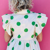 Green Pok-A-Dot Top