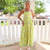 Damask Limeade Maxi Dress