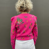 Pink Floral Crew Sweater