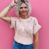 Dusty Pink Cable Sweater