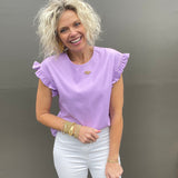 Lavender Leather Top
