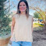 Khaki Sleeveless Sweater
