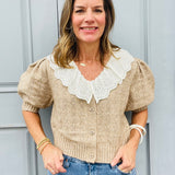 Lace Collar Cardigan