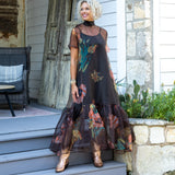 Sheer Floral Maxi Dress