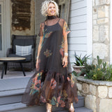 Sheer Floral Maxi Dress