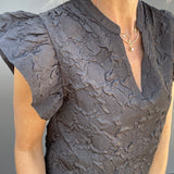 Blk Ruffle Texture Dress