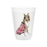 Rough Collie Frosted Cups | Set of 6