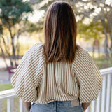 Brown Stripe Bow Top