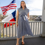 Navy Stripe Shirtdress