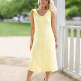Birdie Linen Butter Midi Dress