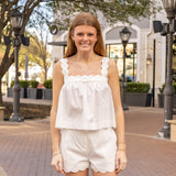 Scallop Short Set - White