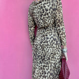 Sheer Leopard Midi Dress