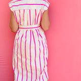 Pink Stripe Midi