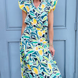 Lemon Print Maxi