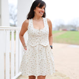 Ivory Floral Vest Mini