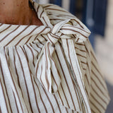 Brown Stripe Bow Top