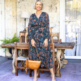 Dark Green Floral Maxi Dress