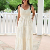 Jayla Embroidery Eyelet Maxi Dress