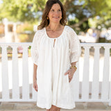 White Cotton Eyelet Romper