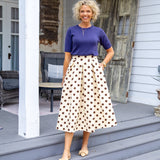 Polka Dot Midi Skirt