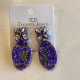 TJ - Gameday Beaded Football Earrings