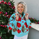 Baby Blue and Red Cardinal Sweatshirt