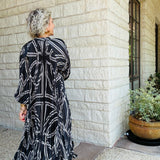 Black & White Pleated Maxi