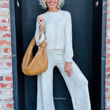 Oatmeal Crochet Knitted Pant