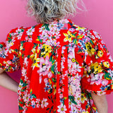 Red Floral  Top