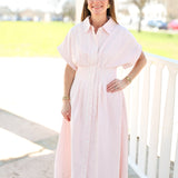 Baby Pink Stripe Maxi Dress